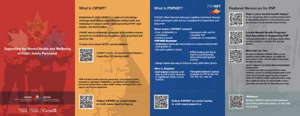 Supporting the Mental Health and Wellbeing of Public Safety brochure (4.5" x 7" tri-fold, Bilingual) - Image 2